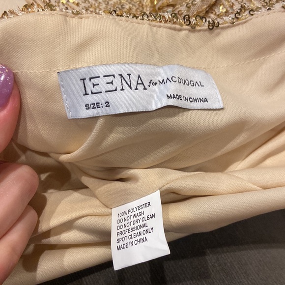 NWOT Ieena for Mac Duggal gold sequin halter gown - Picture 12 of 12